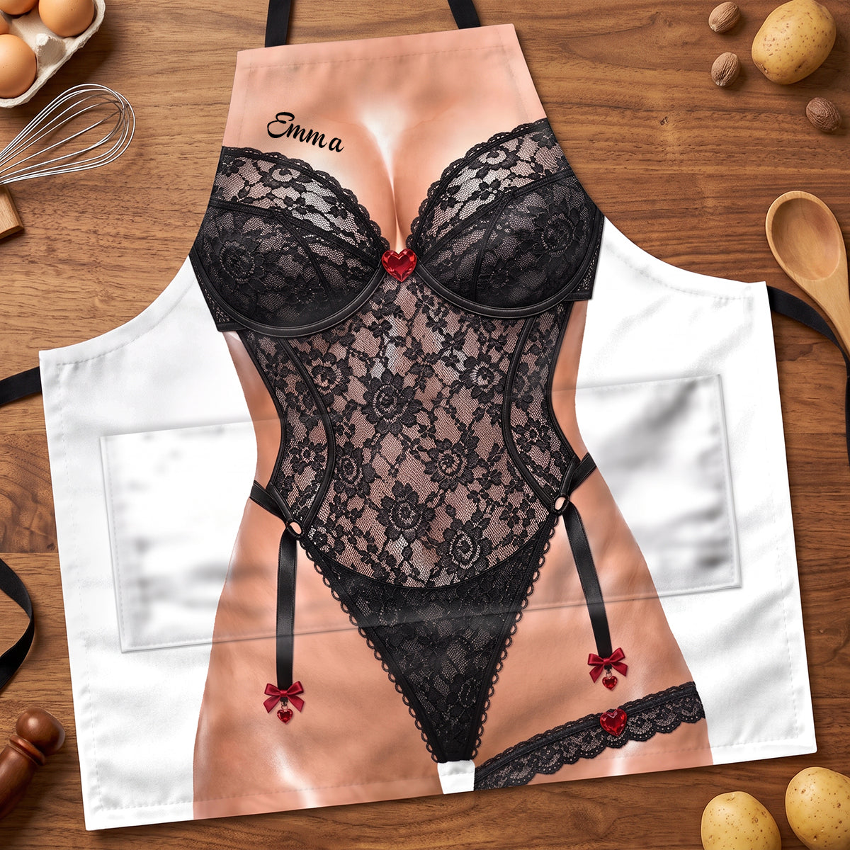 Personalized Funny Apron With Pocket, Custom Gift For Wife & Bestie