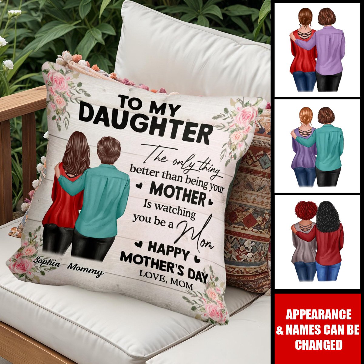 To My Daughter From Mom Happy Mother's Day Personalized Pillowcase