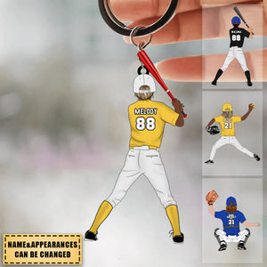 Personalized Softball Acrylic Keychain - Gift For Softball Players