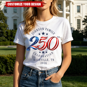 Custom Family 4th of July Shirt, Personalized Matching Patriotic Crew Shirt