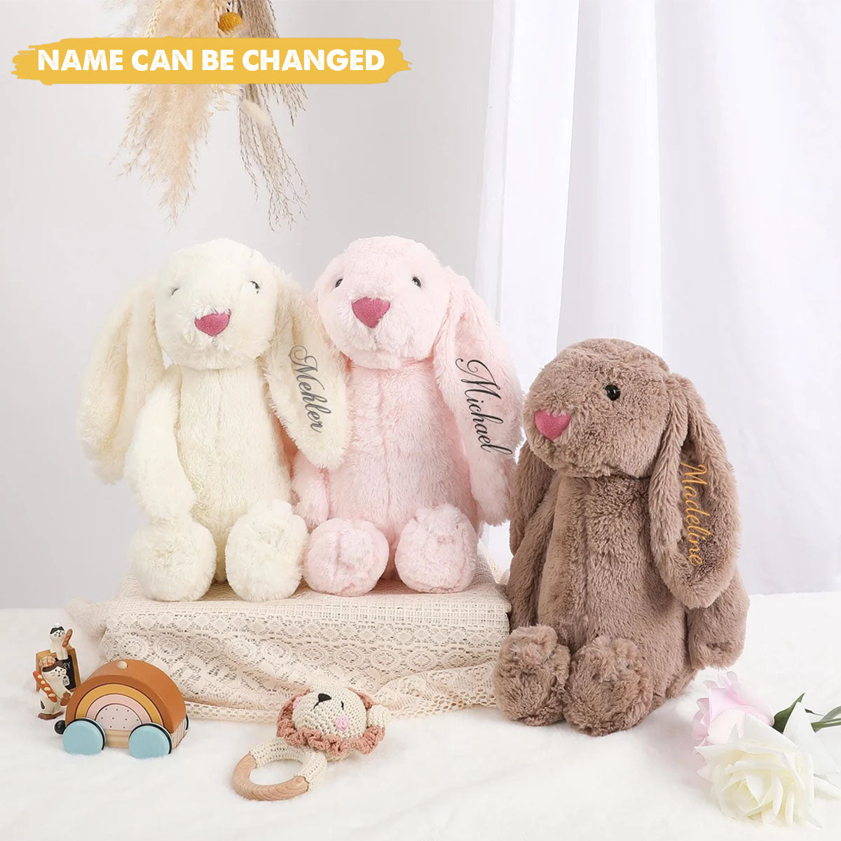 Personalized Embroidered Bunny Rabbit,Easter Day Gift For Kids