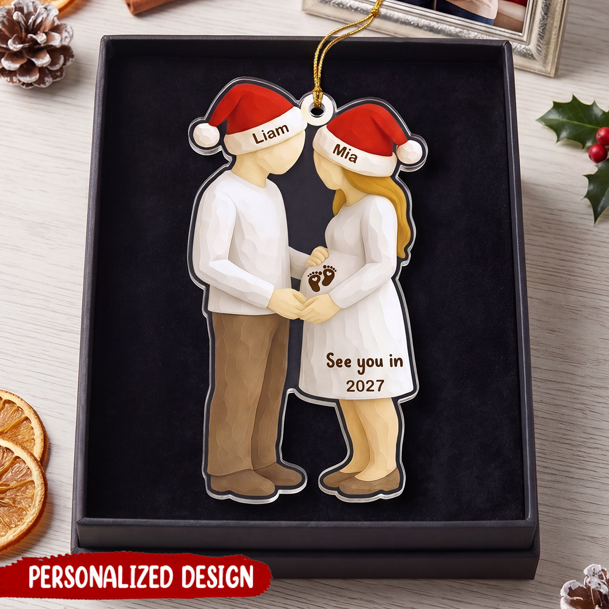 Expecting Parents Baby Arriving - Personalized Acrylic Ornament