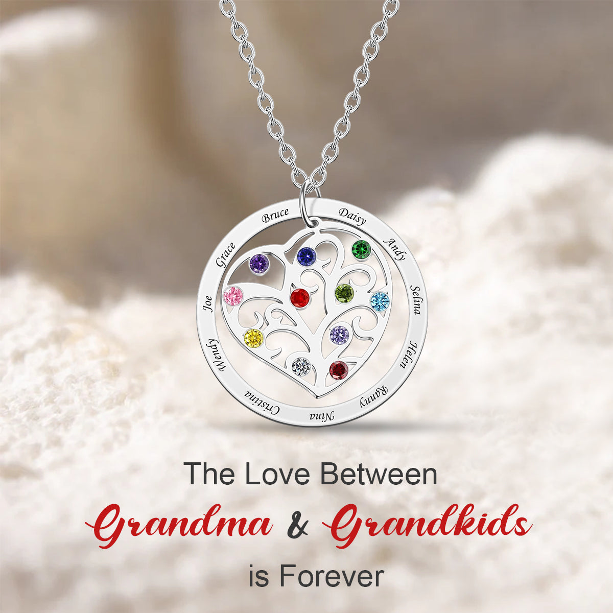 Tree of Life Necklace Family Tree Birthstone Necklace