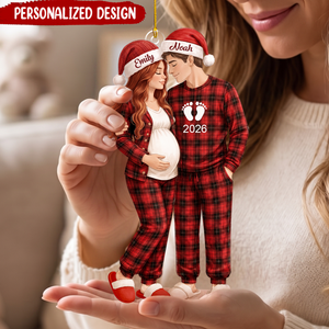 Expecting Parents Christmas Ornament, Custom Names Pregnancy Announcement
