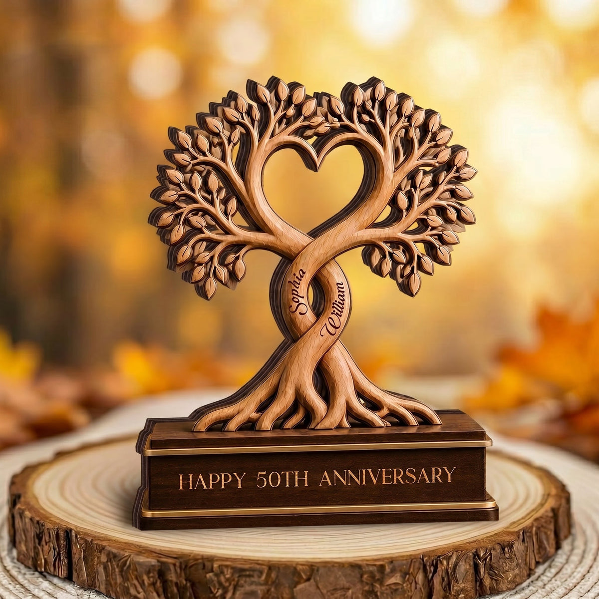 Personalized Couple Wedding Anniversary Wooden Block