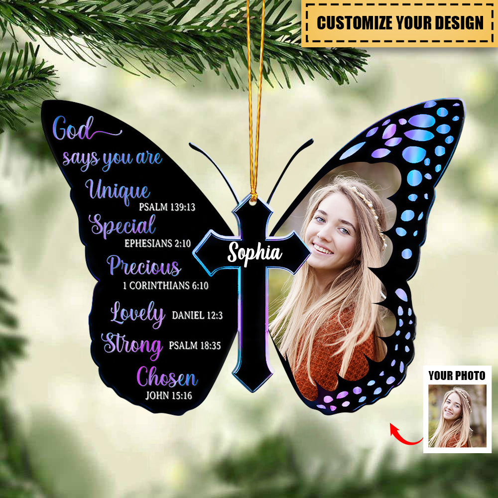 Personalized Butterfly God Says You Are Ornament
