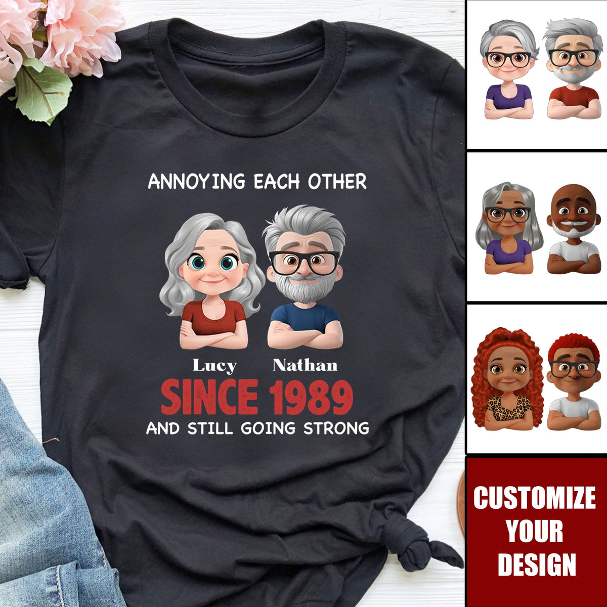 With You Forever - Personalized Custom Couple Shirt, Anniversary Gift