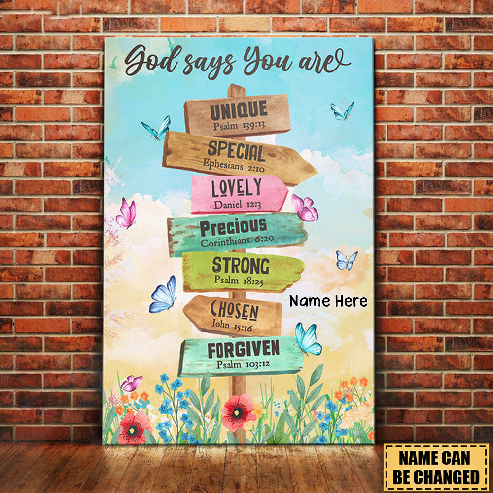 God Says You Are Location Sign Canvas