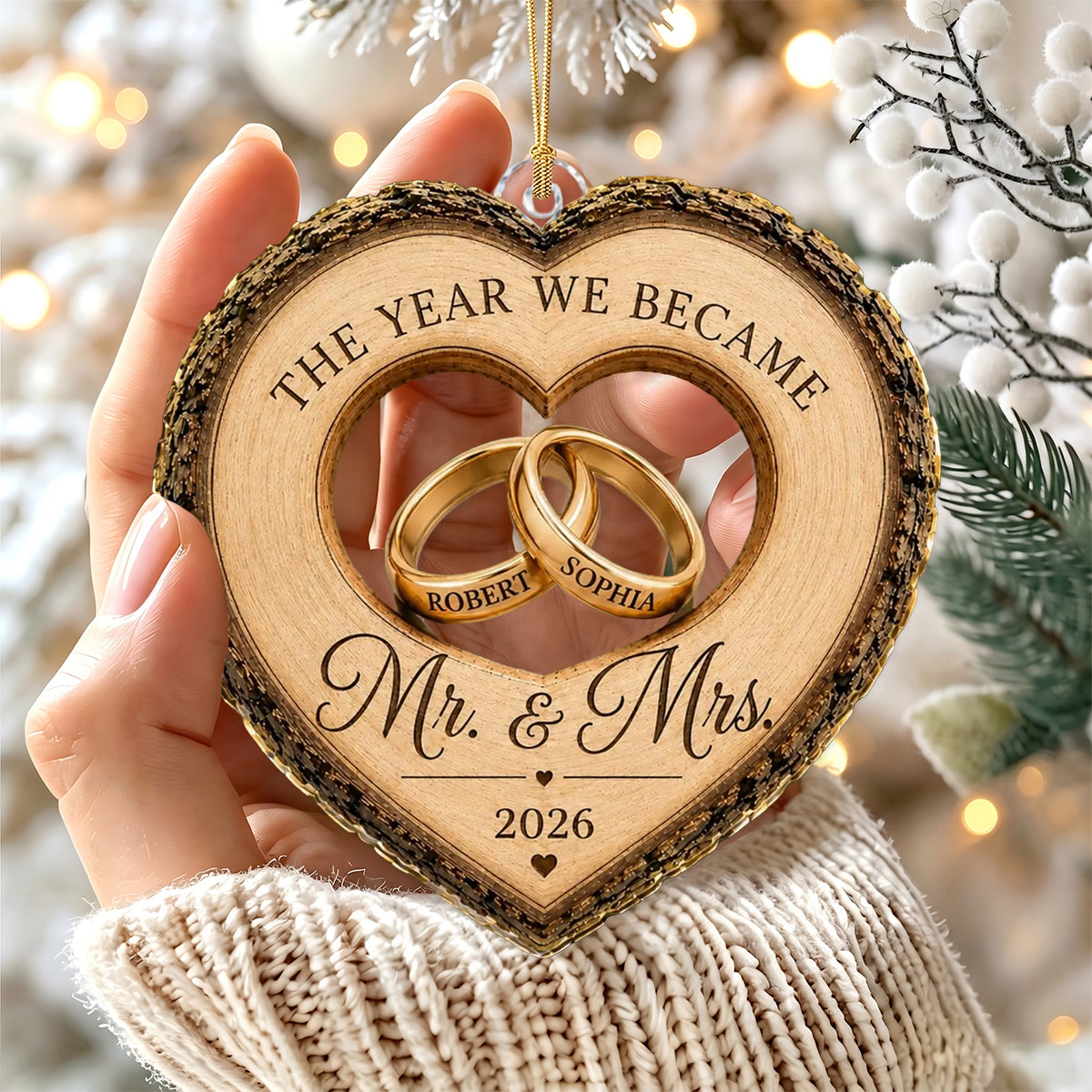 Personalized First Christmas As Mr & Mrs Acrylic Ornament