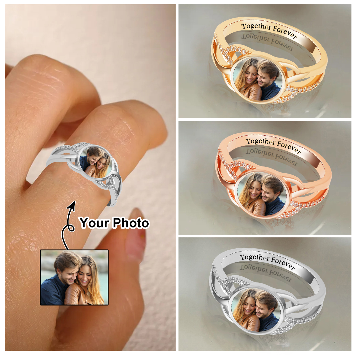 Forever Love - Custom Photo Couple Ring