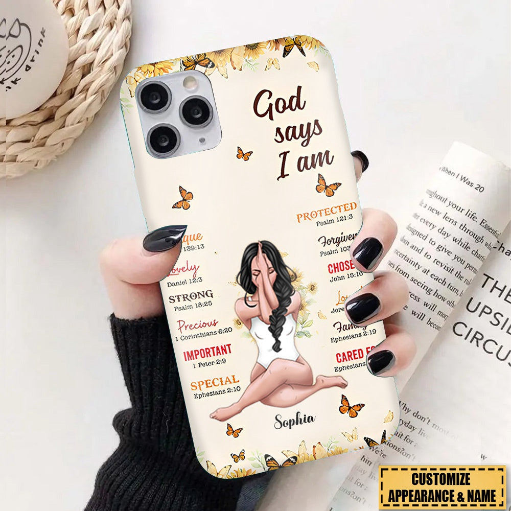 God Says I Am Sunflower - Personalized Phone Case