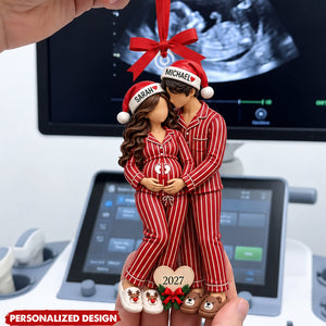 Personalized Pregnancy Announcement Christmas Ornament, Expecting Parents Gift