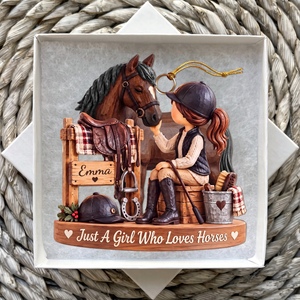 Personalized Horse Riding Girl Christmas Ornament
