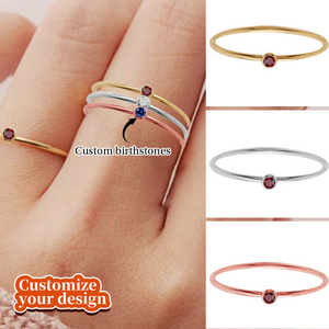 Personalized Birthstone Stacking Ring Gifts for Her
