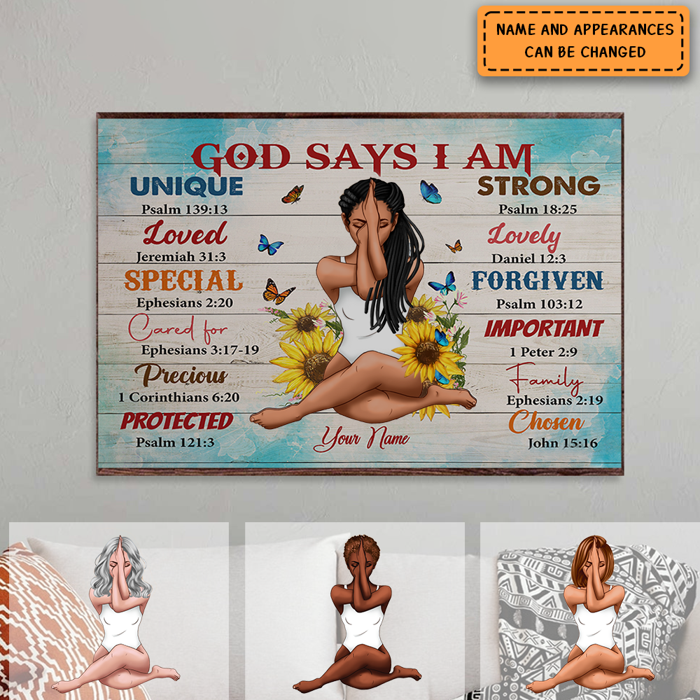 Personalized God Says I Am Canvas Prints