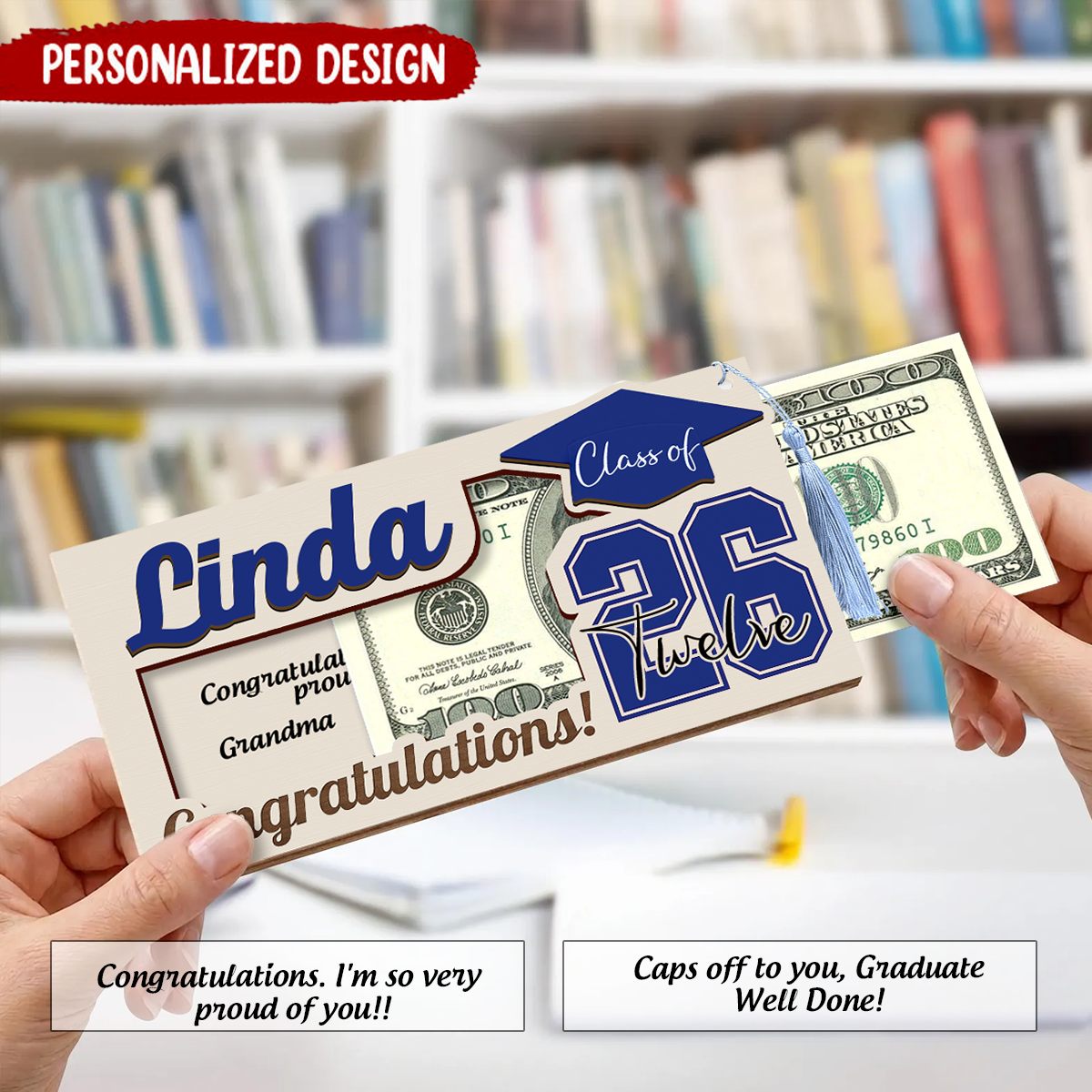 Personalized Graduation Money Holder, Class Of 2026 Graduation Gifts