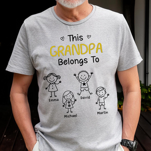This Grandpa Belongs To-Personalized Grandpa With Kids Name T-shirt