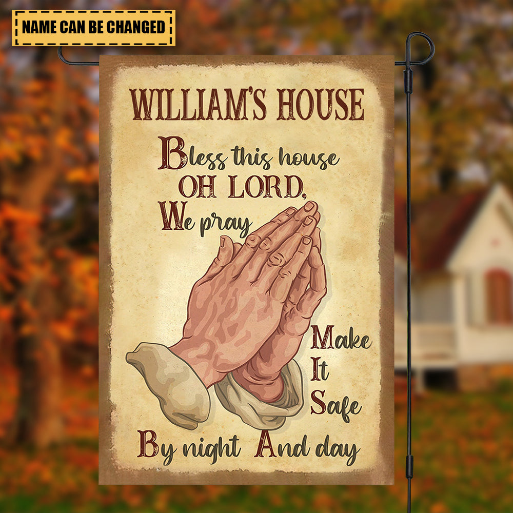 Bless This House We Pray Garden Personalized Jesus Christian Pray Flag