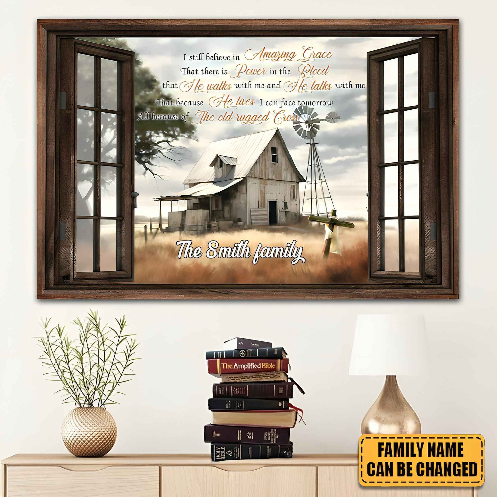 KISSFAITH-I Still Believe In Amazing Grace Sign Personalized Canvas-Gift For Christians