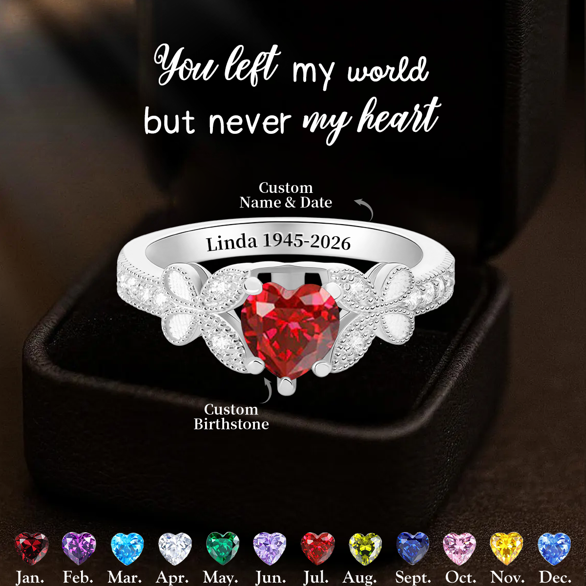 I'm Always With You - Personalized Birthstone Memorial Ring