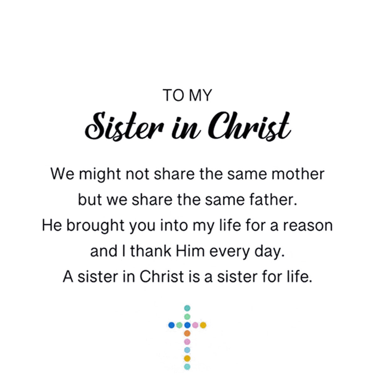 KISSFAITH-To My Sister In Christ Cross Bracelet