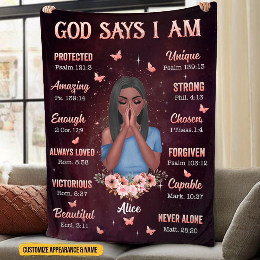 Personalized Blanket - God Says I Am