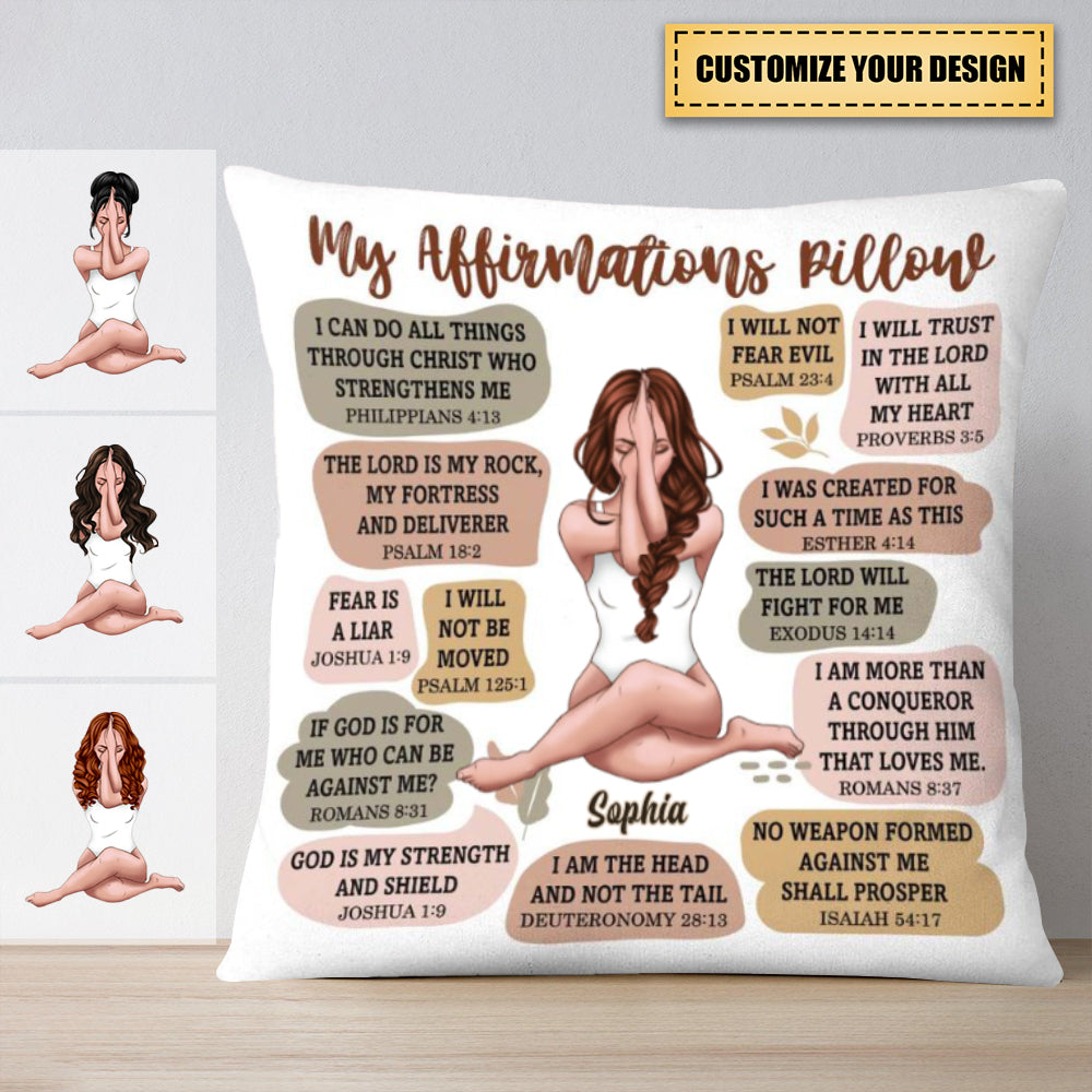 Christian Affirmation Personalized Gift For Woman Pillowcase
