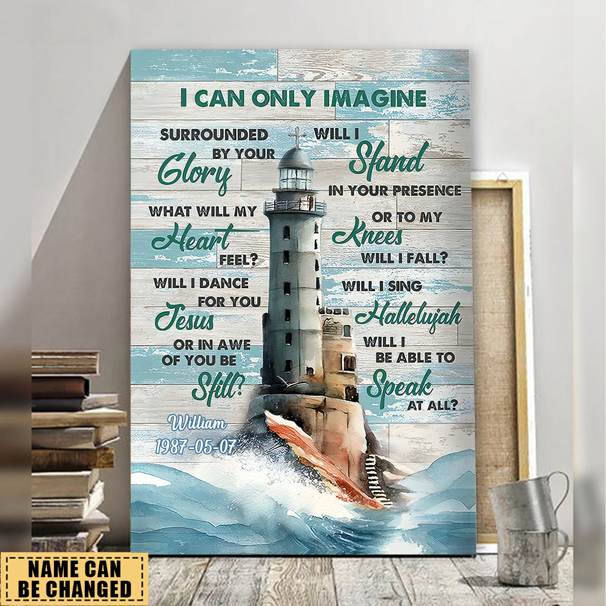 Lighthouse Wall Art Nautical Decoration - Lighthouse Christian Scripture Canvas