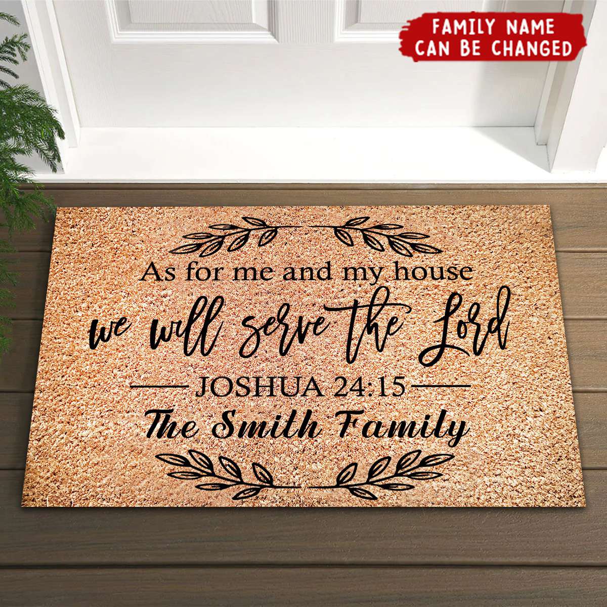 KISSFAITH-Personalized Joshua 24:15 Doormat