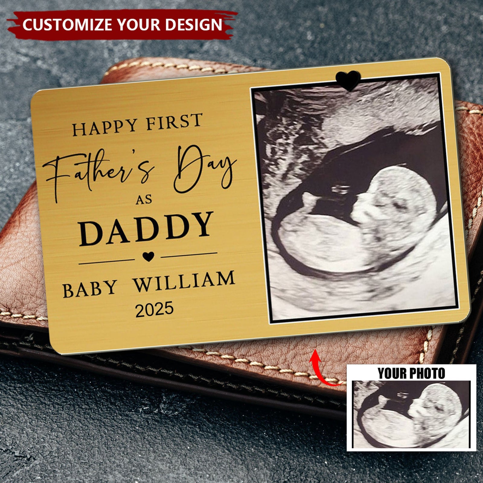 Personalized Father's Day Gift for Expecting Dad,  Personalized Wallet Card