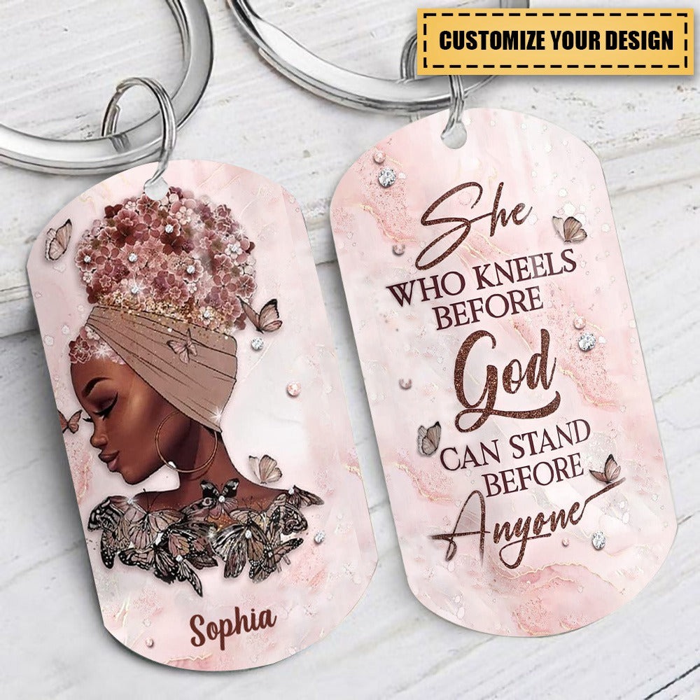 Personalized Black Queen Keychain Faith Black Women Girl Bible Gift