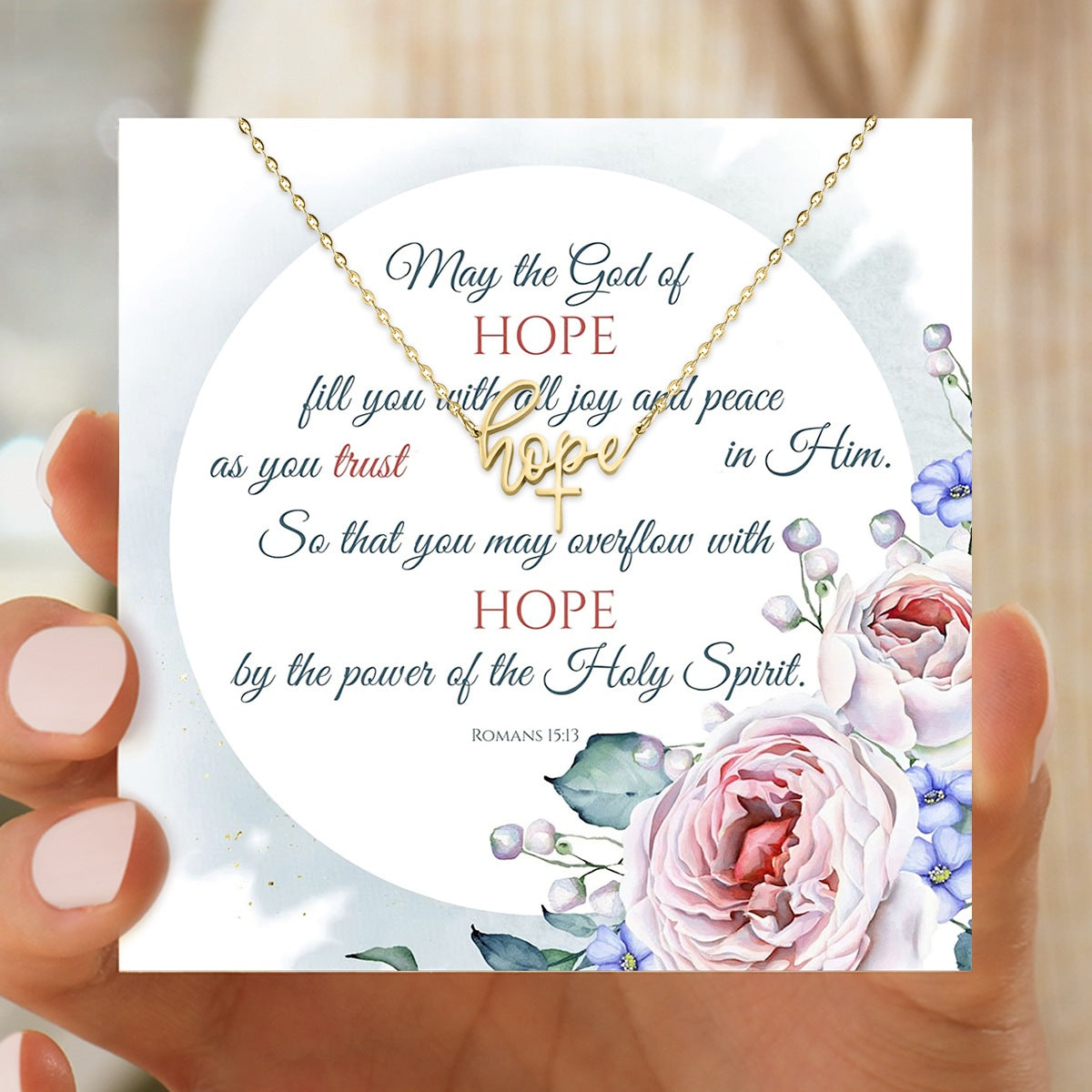 KISSFAITH-Christian Cross necklace woman, Hope necklace
