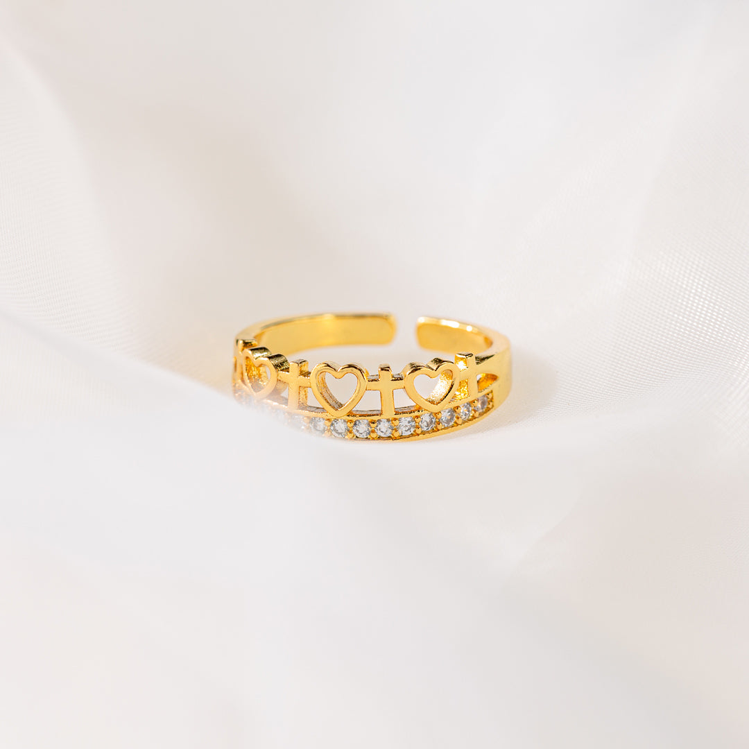 KISSFAITH-Trust In The Lord Eternity Cross Band Ring