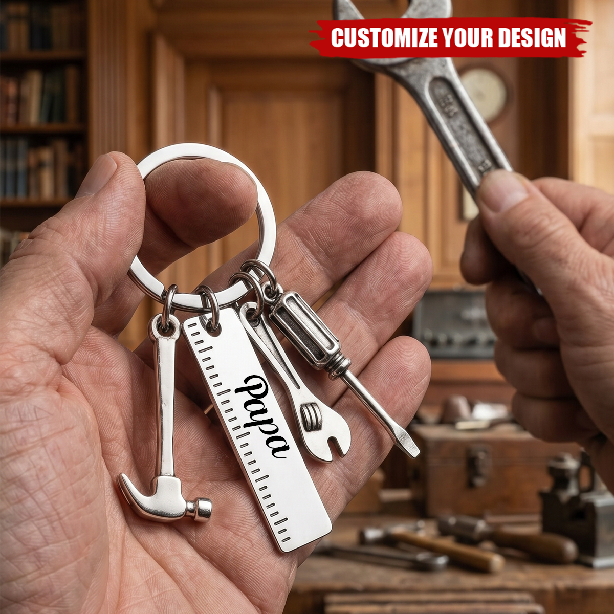 Personalised Dad Handyman Tool Keychain – Father’s Day Gift
