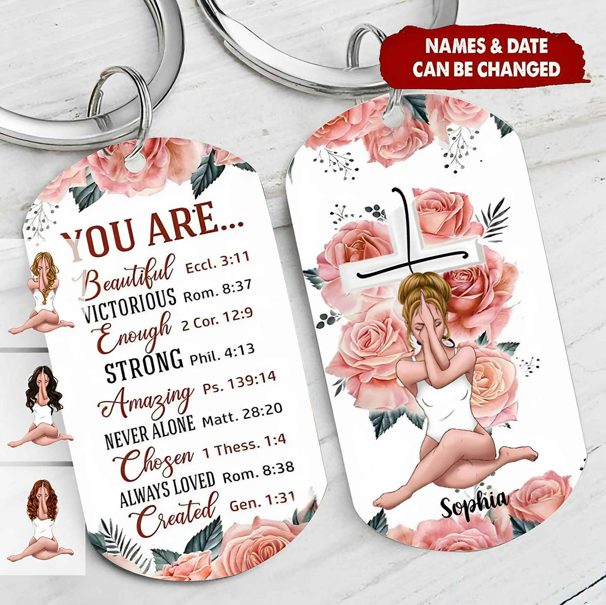 KISSFAITH-Personalized Christian Faith Bible Emergency Keychain