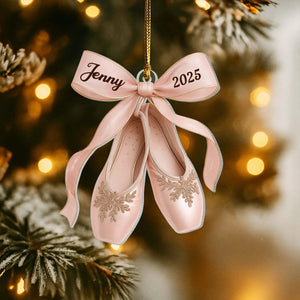 Personalized Ballet Shoes Ornament Elegant Ballerina Holiday Decor