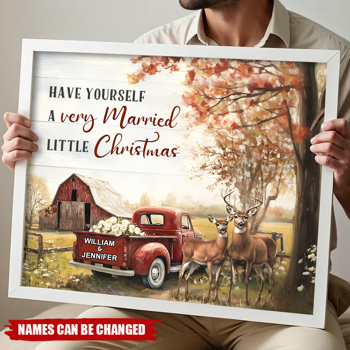 God Blessed The Broken Road Vintage Farmhouse Personalized Couple Poster