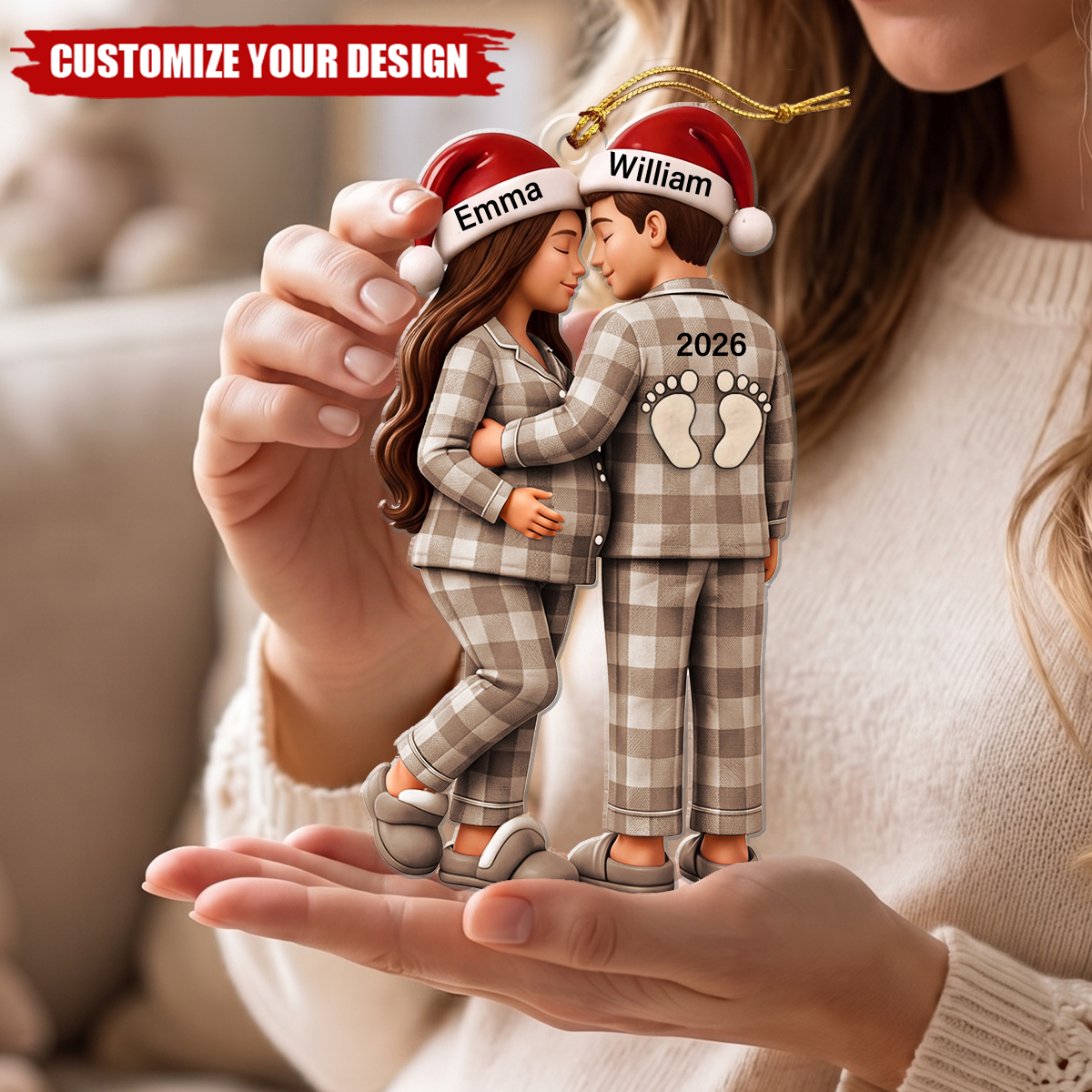 Personalized Pregnancy First Christmas Ornament-New Parent Gift