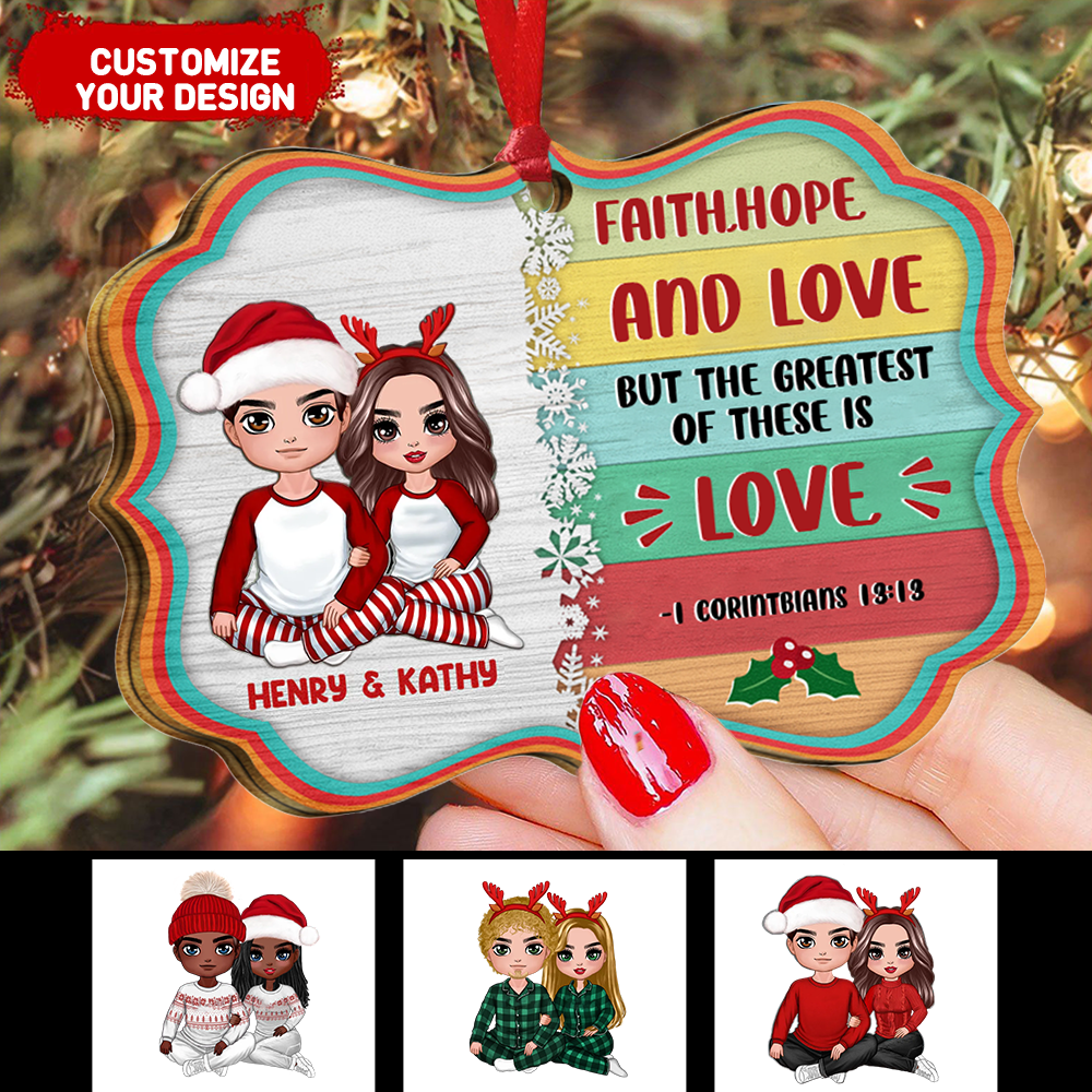 Personalized Gift For Couples Ornament -The Greatest Of These Is Love-Bible Verses About Love