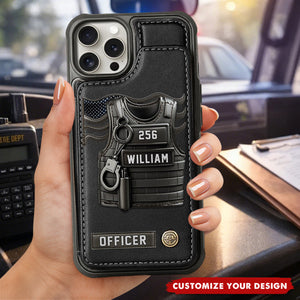 Serve And Protect - Personalized Police Officer Wallet Phone Case