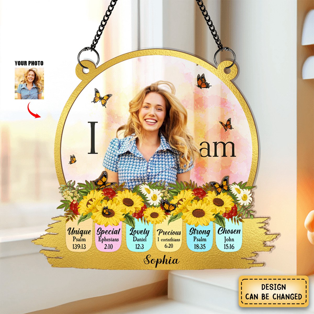 KISSFAITH-I Am Unique Special, Lovely... - Personalized Window Hanging Suncatcher Ornament