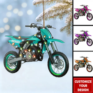 Personalized Motocross Ornament, Biker Christmas Gifts, Dirt Bike Ornament