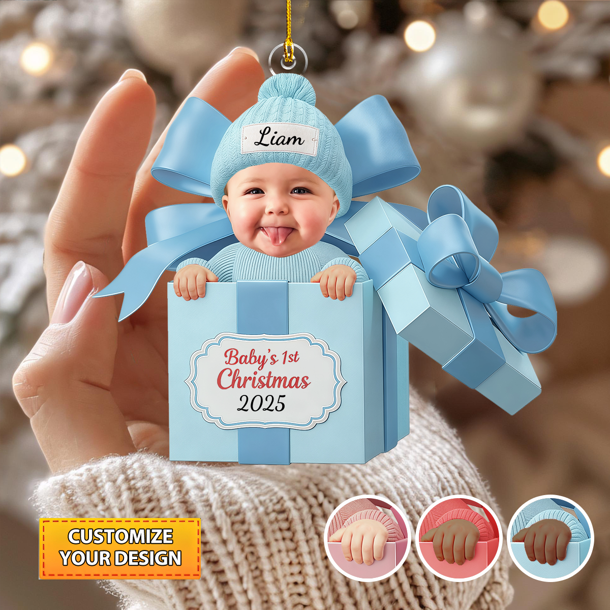 Personalized New Baby Christmas Ornament, Newborn Gift