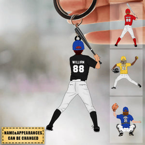 Personalized Softball Acrylic Keychain - Gift For Softball Players