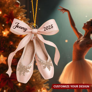 Personalized Ballet Shoes Ornament Elegant Ballerina Holiday Decor