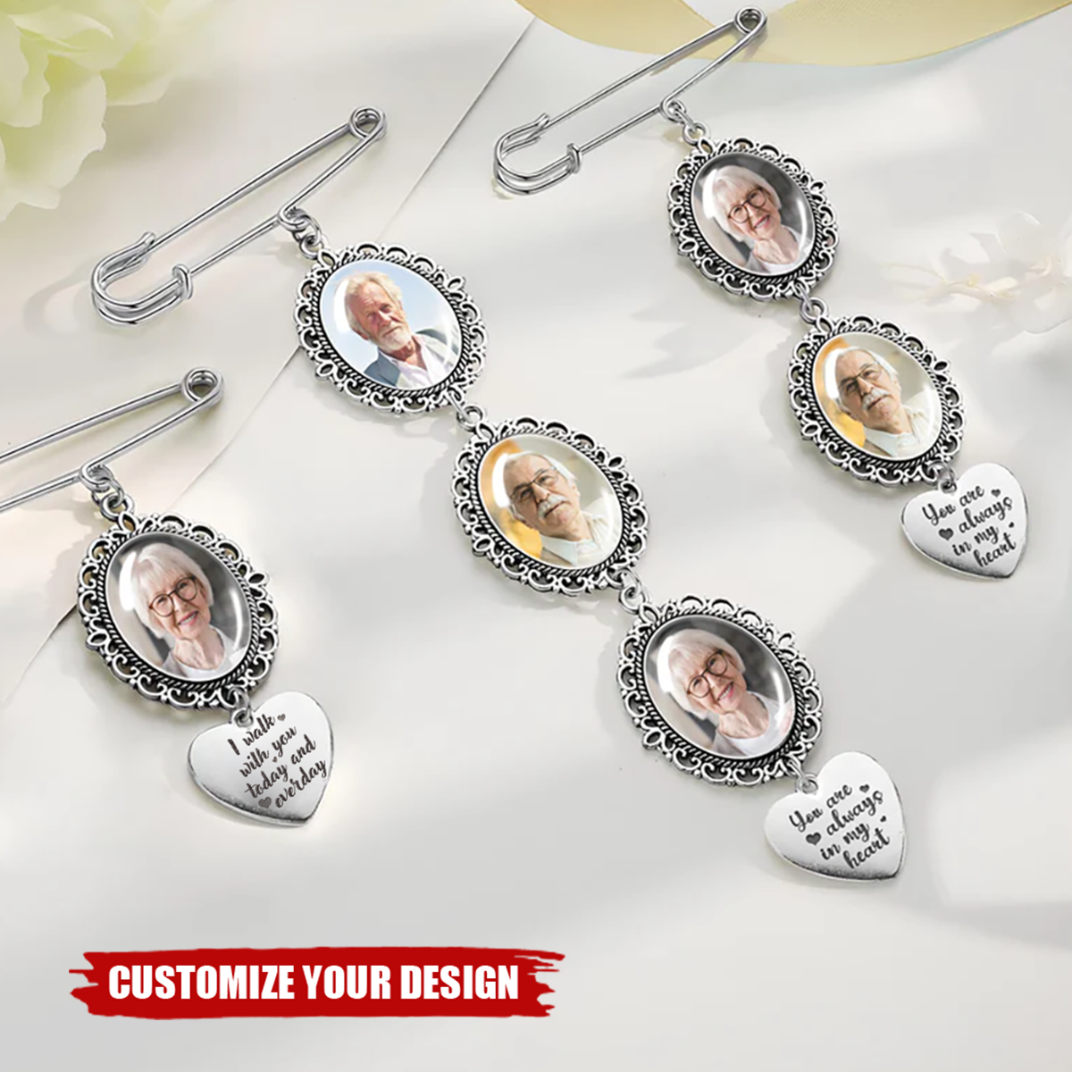 Walking With You - Custom Wedding Memorial Photo Charm
