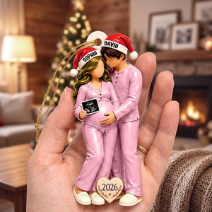 Personalized Pregnancy Announcement Acylic Ornament, Expecting Parents Keepsake