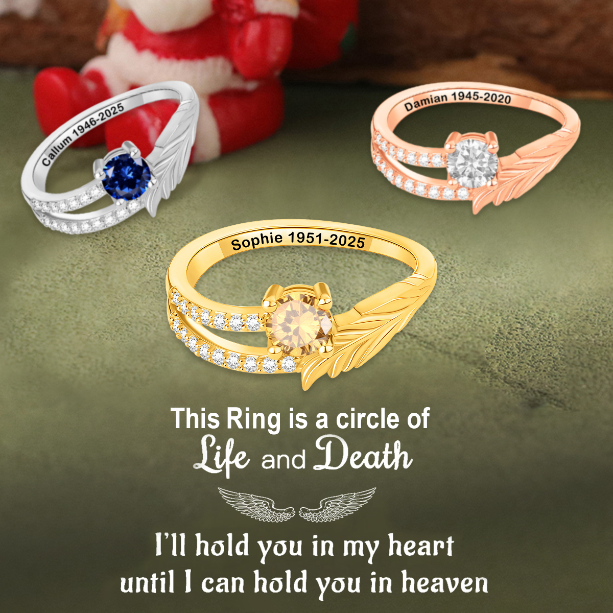 I'm Always With You, Personalized Birthstone Memorial Ring
