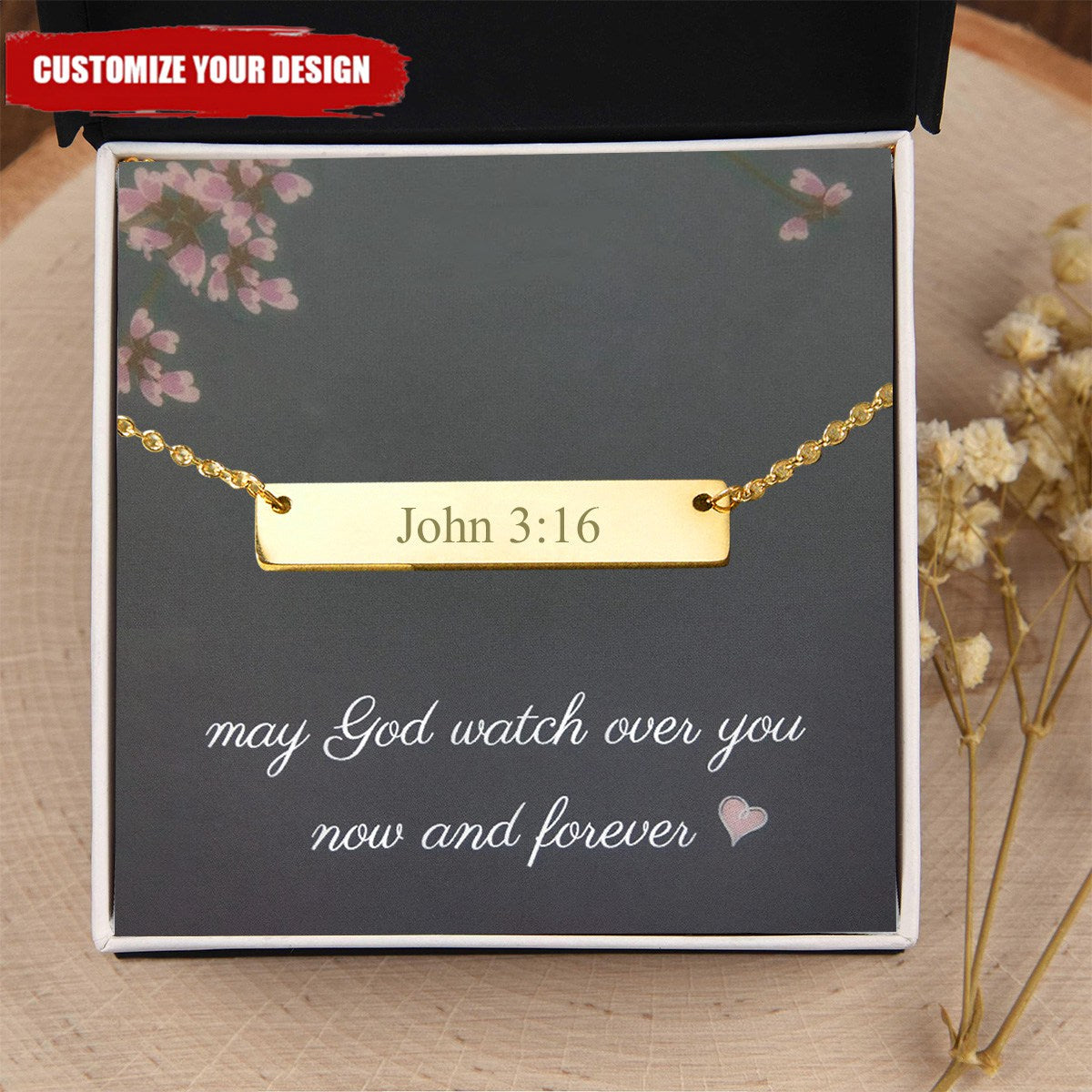 KISSFAITH-Personalized Custom Christian Bible Verse Necklace