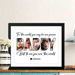 Happy Father's Day - Upload Photo Picture Frame Poster